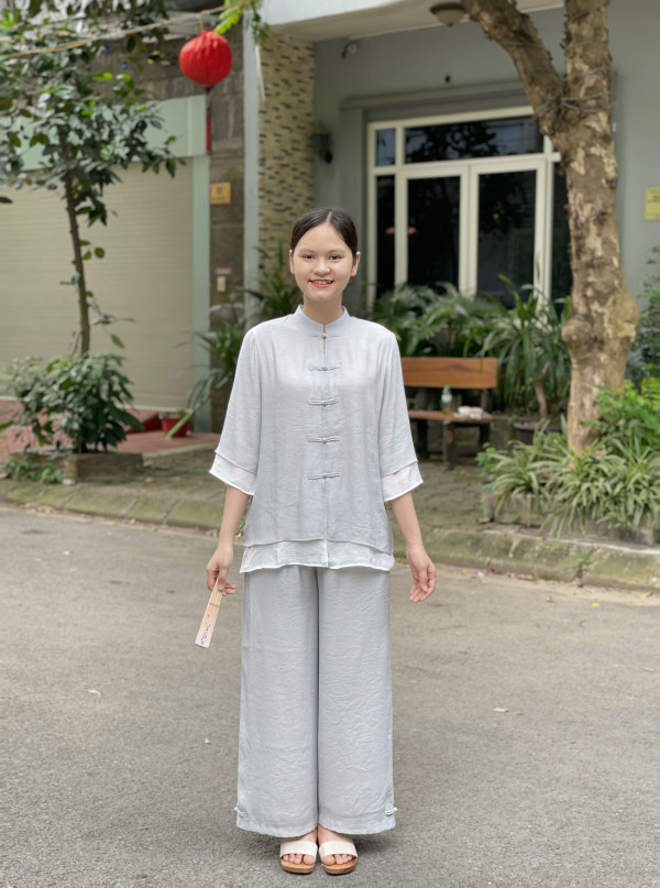 Hàng thủ công cao cấp may vẽ thêu theo yêu cầu, Quần áo đi lễ chùa, ngồi thiền, tập yoga dưỡng sinh - Bộ An Hương Chi
