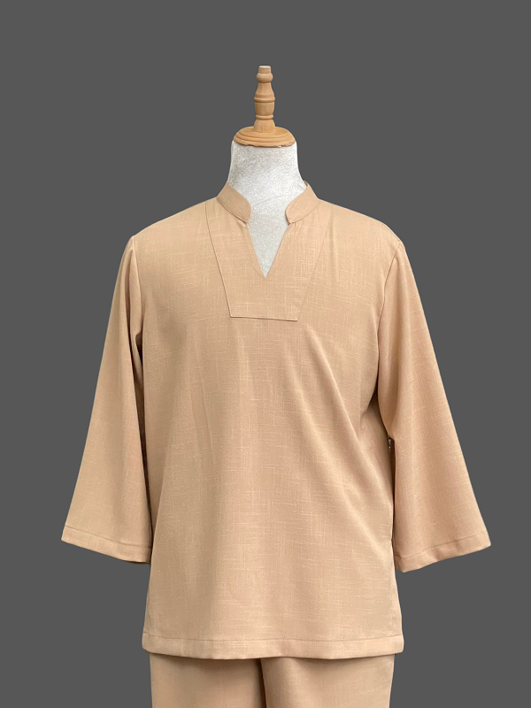 Buddhist clothes to go to the temple, practice yoga, meditate, qigong, martial arts, and nourish life - An Chi Nam - Co V erected