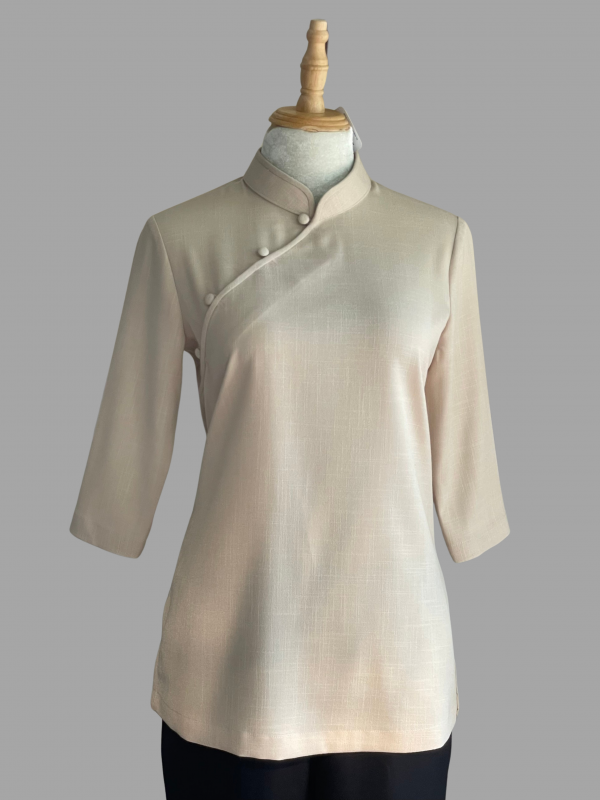 Bộ quần áo đi lễ chùa, áo lam đi chùa, trang phục đi chùa, ngồi thiền, nữ, vải đũi cao cấp, màu trắng, nâu, size S M L XL 2 XL may theo yêu cầu - An Nữ Nhi