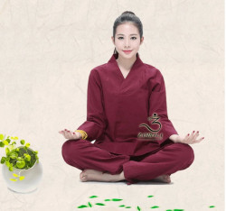 Quần áo Phật tử đi chùa, tập yoga, ngồi thiền...cao cấp may thủ công uy tín - Bộ cổ chữ V trần