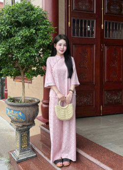 Bộ Pháp Phục, Đồ Lam Đi Chùa Nữ - Gấm Bộ, Size S,M,L,XL