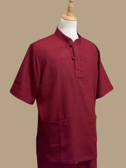 Bộ quần áo Phật tử, trang phục đi chùa, ngồi thiền nam, vải đũi cao cấp, màu trắng, ghi, be, đỏ đô, nhiều size, cắt may theo yêu cầu. Bộ An Khánh Nam