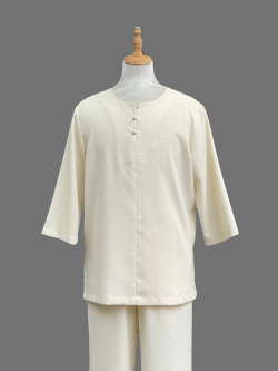 Bộ quần áo Phật tử, trang phục đi chùa, ngồi thiền nam, cổ tròn, vải đũi cao cấp, màu trắng, ghi, be, đỏ đô, nhiều size, cắt may theo yêu cầu. Bộ Tâm Viên