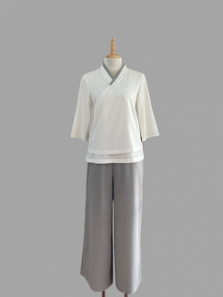 Bộ quần áo đi lễ chùa, áo lam đi chùa, trang phục đi chùa, ngồi thiền, nữ, vải đũi cao cấp, màu trắng, nâu, size S M L XL 2 XL may theo yêu cầu - BẠCH LIÊN HÀNH